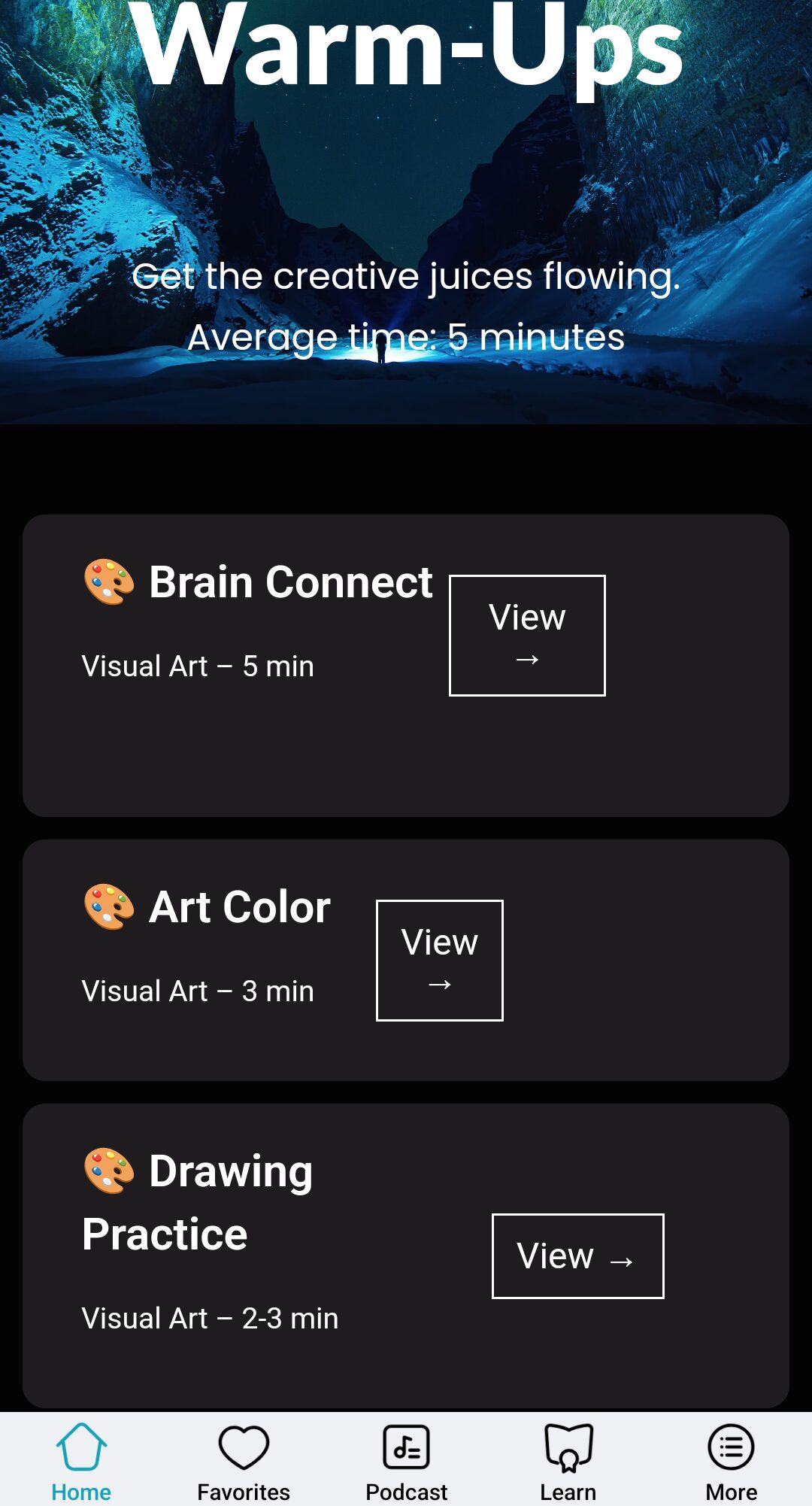 تبويب ورم اب من تطبيق Create & Think
