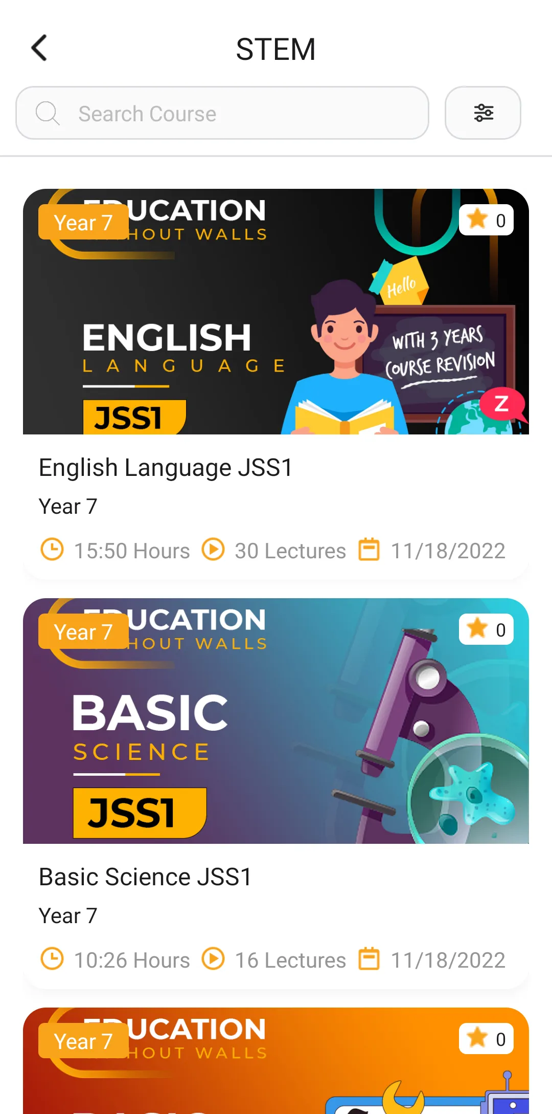 تبويب STEM في تطبيق GetBundi