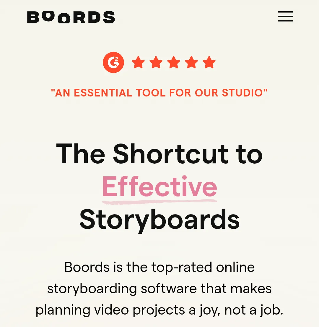 موقع Boords لتصميم القصص المصورة 