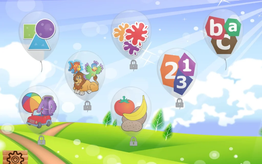 Homepage on English for kids app 