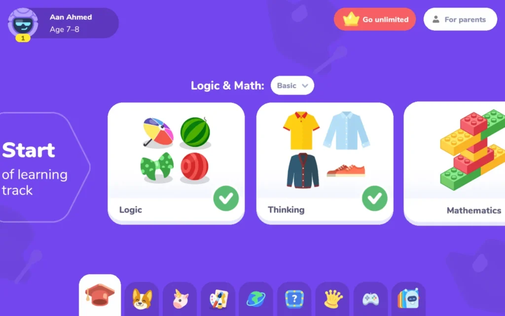 المستوى الأساسي في تطبيق logiclike 